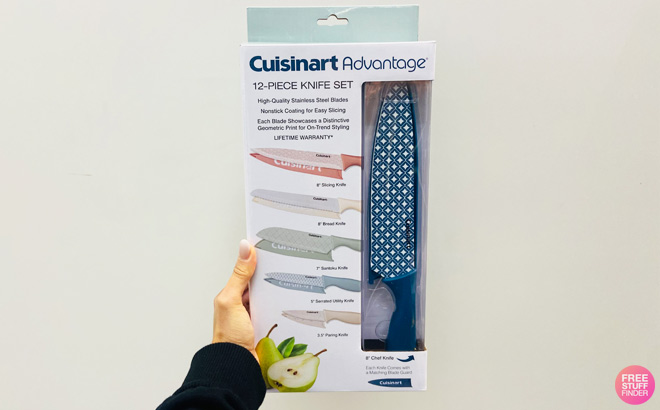 a Hand Holding Cusinart Advanage 12 Piece Knife Set
