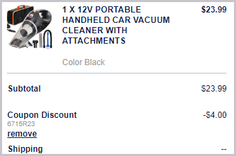 12V Portable Handheld Car Vacuum Cleaner Order Summary