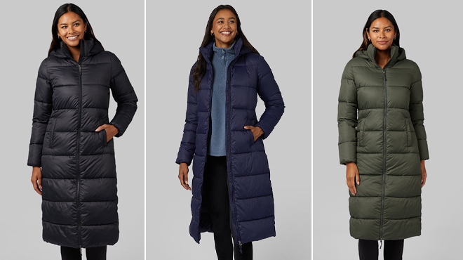 32 Degres Womens Puffer Jackets in Three Colors