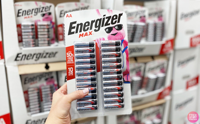 A Person Holding Energizer AA Batteries Pack