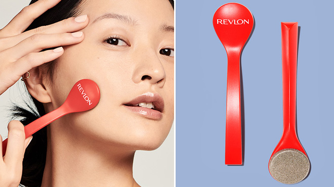 A Person Using a Revlon Microdermabrasion Wand