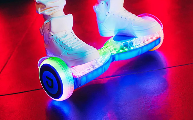 A Person Using the Jetson Pixel Hoverboard