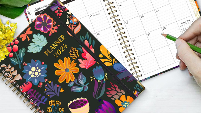 Academic Planner 2024 Calendar with 12 Monthly Tabs