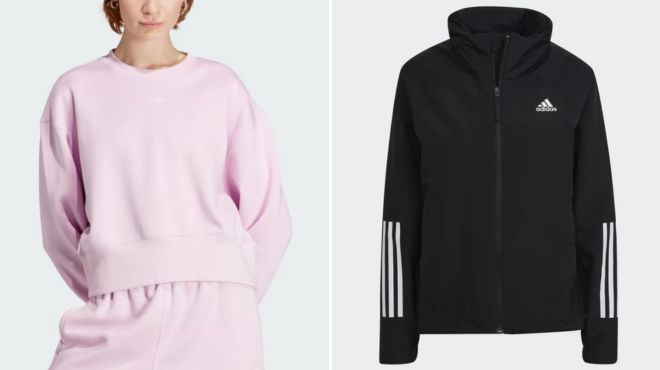 Adidas Adicolor Essentials Crew Sweatshirt and Rain Jacketnd