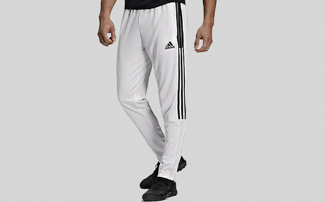 Adidas Tiro Mens Tapered Track Pants on a Gray Background