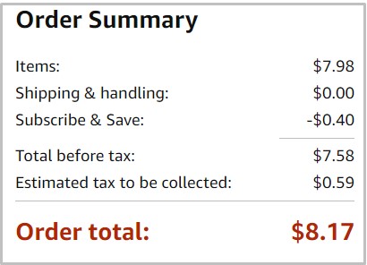 Amazon Dove Checkout Screenshot