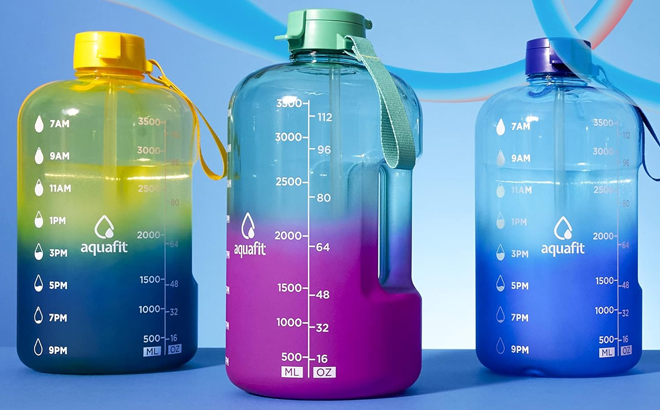Aquafit Half Gallon Water Bottles with Straw