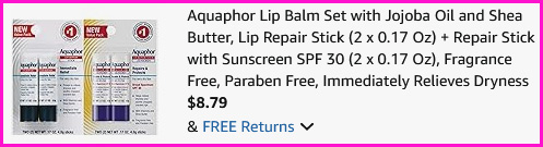 Aquaphor Lip Balm Checkout Screen