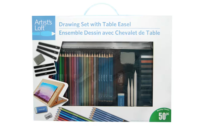 Artists Loft 50 Piece Drawing Set with Easel