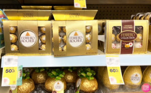 Assorted Collection of Ferrero Rocher Chocolates on Walgreens Shelf