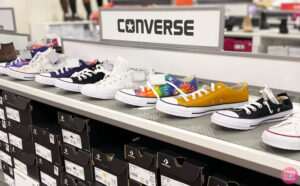 Assorted Converse Shoes on the shelf