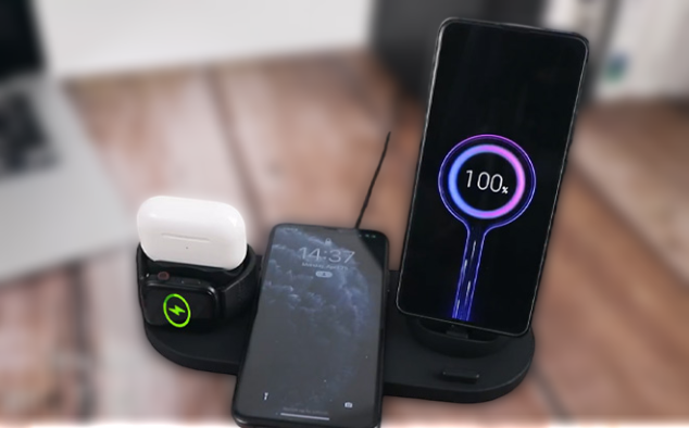 Atrden 6 in Fast Wireless Charger for iPhone in Black