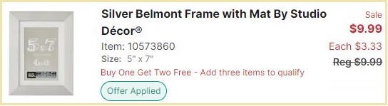 Belmont Frame 5x7 Size Checkout Summary