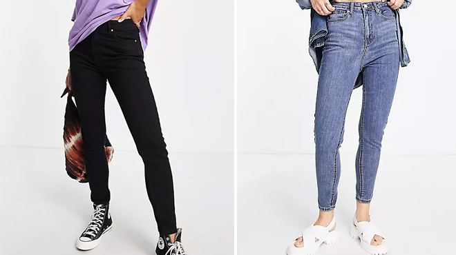Bershka Tall High Waist Skinny Jeans and DTT Ellie High Waist Skinny Jeans