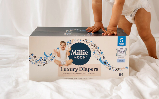 Box of Millie Moon Luxury Baby Diapers