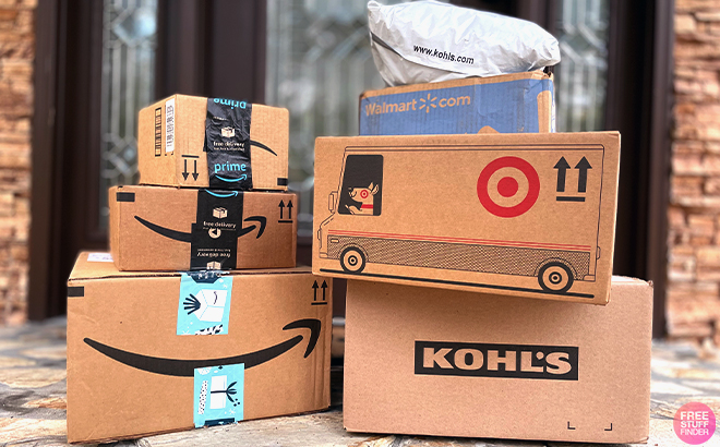 Boxes from Amazon Target Walmart Kohls