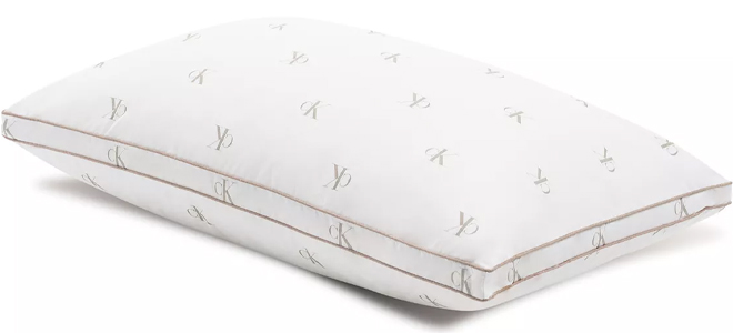 Calvin Klein Monogram Logo Density Collection Cotton Pillow in Standard Queen Size