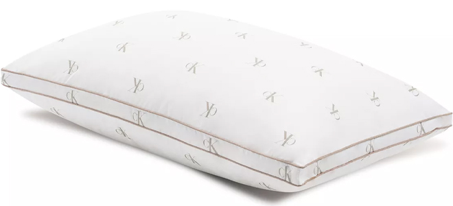 Calvin Klein Monogram Logo Density Collection Cotton Pillow in Standard Queen Size Calvin Klein Monogram Logo Density Collection Cotton Pillow in Standard Queen Size