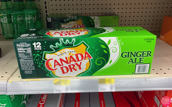 Canada Dry Ginger Ale in shelf