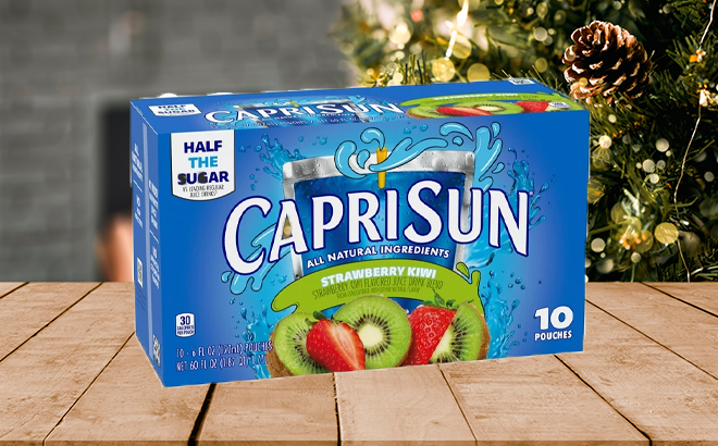 Capri Sun Strawberry Kiwi Naturally Flavored Kids Juice Drink Blend 10 Count Box 6 fl oz Pouches