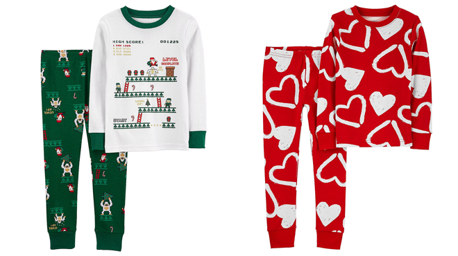 Carters Toddler Boys 2 pc Pant Pajama Set Carters Toddler Unisex 2 pc Red Pant Pajama Set