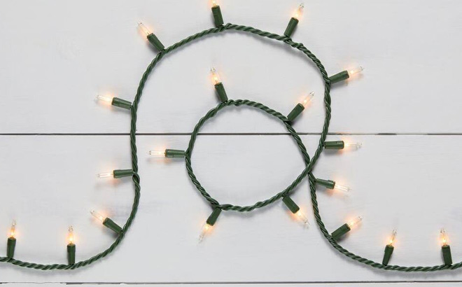Home Accents Holiday 50 Clear Incandescent Mini Green Wire Lights 