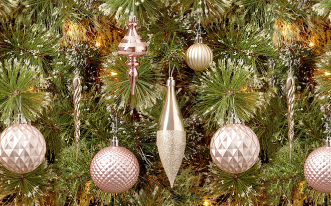 Christmas Ornaments on a Christmas Tree