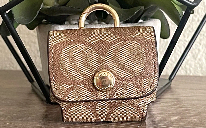 Coach Outlet Large Wireless Earbud Case In Signature Canvas