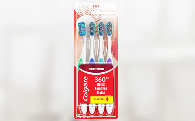 Colgate 360 Optic White Whitening Toothbrush 4 Pack