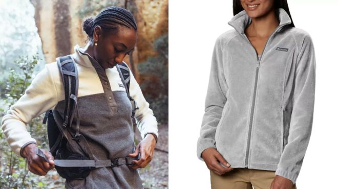 Columbia Womens Benton Springs Half Snap Fleece Pullover and Full Zip Fleece Jacket
