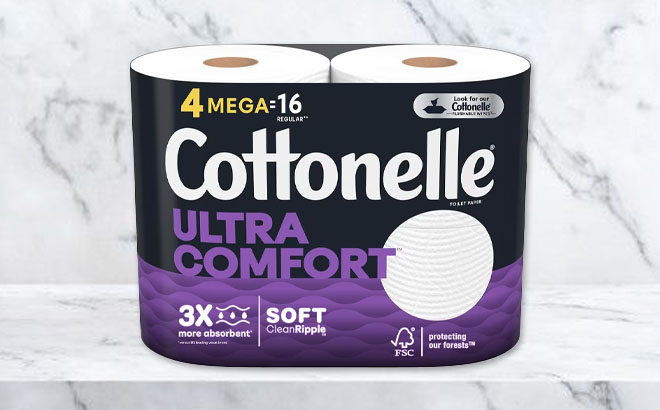 Cottonelle Ultra Comfort Toilet Paper Mega Roll 4 Pack