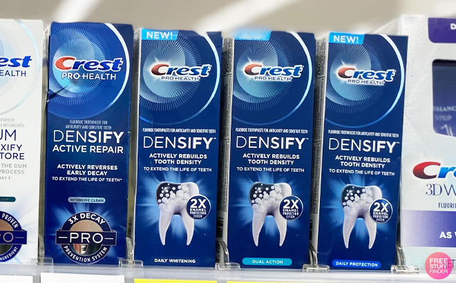Crest Densify Products on a Shelf