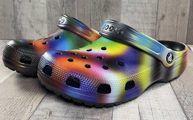 Crocs Classic Solarized Clogs in Black Multicolor Crocs Classic Solarized Clogs in Black Multicolor