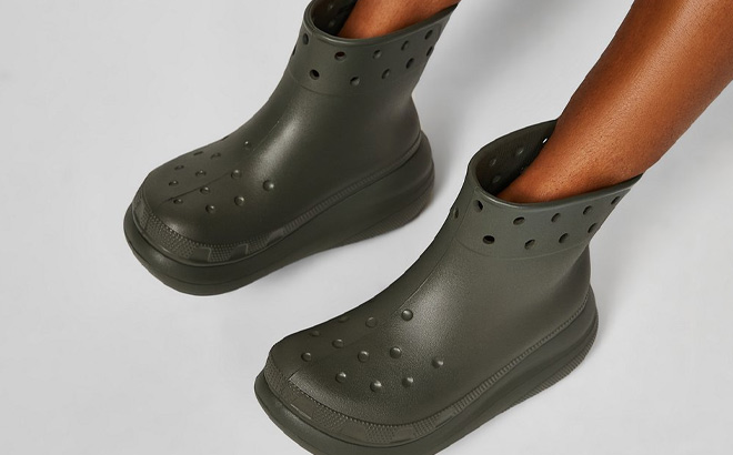 Crocs Crush Boots in Dusty Olive Color