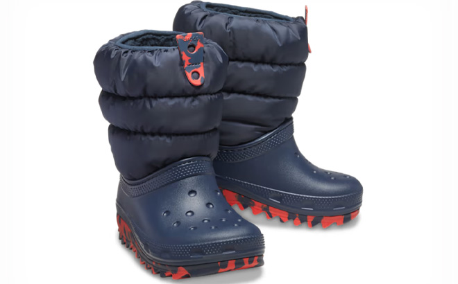 Crocs Kids Neo Classic Puff Boots in Navy Color