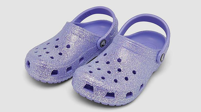 Crocs Little Girls Classic Glitter Clog Shoes