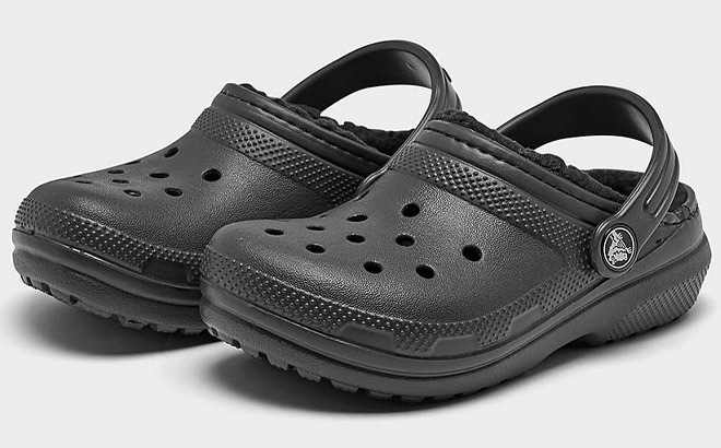 Crocs Toddler Lined Clogs in Black Color