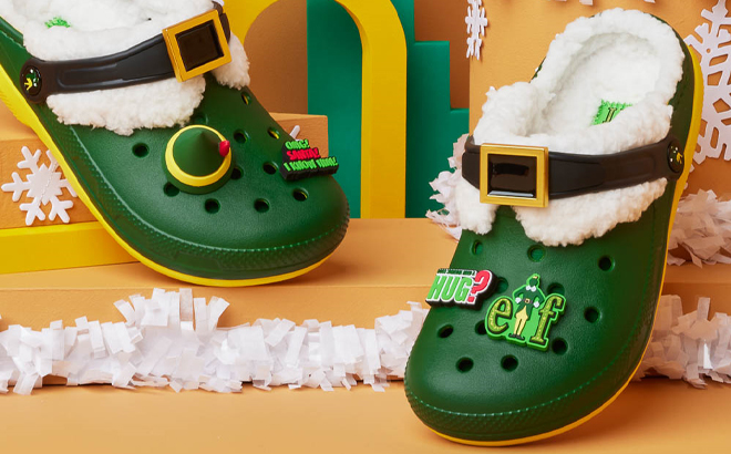 Crocs x Elf Classic Fuzz Lined Clogs Crocs x Elf Classic Fuzz Lined Clogs