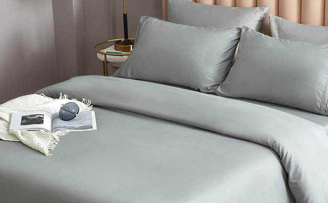 DERBELL Queen Sheet Set Light Gray Color