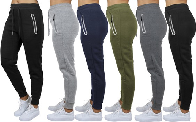 Different Colors of GBH 3 Pack Womens Fitting Fleece Lined Jogger