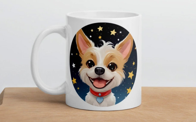 Digital pet portrait on a Mug