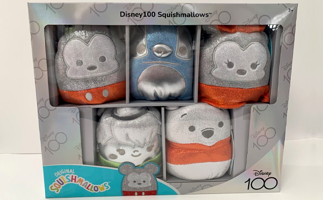 Disney 100 Squishmallows 5 Pack Plush Box Set