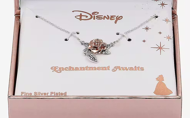 Disney Cable Flower Beauty and the Beast Pendant Necklace