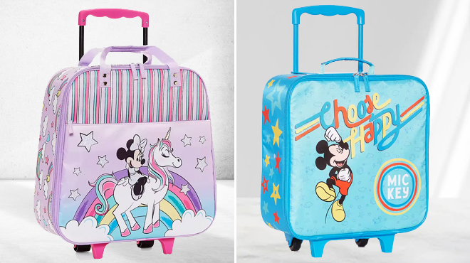 Disney Collection Mickey and Friends Minnie Mouse 15 Inch Luggage and Disney Collection Mickey and Friends Mickey Mouse 13 Inch Wheeled Luggage