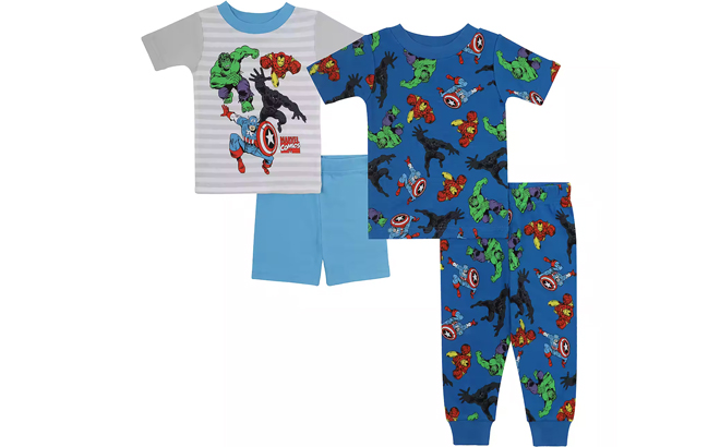 Disney Toddler Boys 4 Piece Marvel Avengers Pajama Set