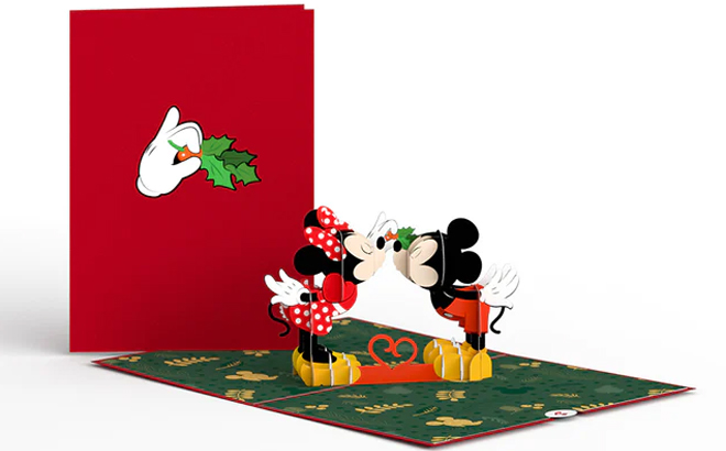 Disneys Mickey and Minnie Mistletoe Pop Up Card