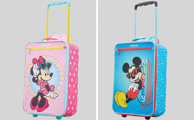 Disneys Minnie and Mickey Mouse Softside Wheeled Carry On Luggage Disneys Minnie and Mickey Mouse Softside Wheeled Carry On Luggage
