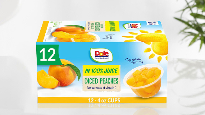 Dole Fruit Bowls 12 ct Diced Peaches