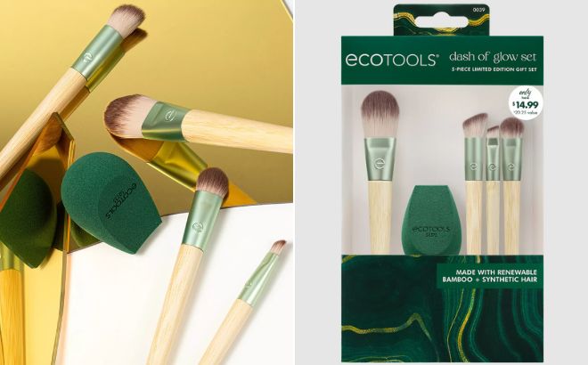 EcoTools Dash of Glow 5 Piece Makeup Brush Sponge Gift Set