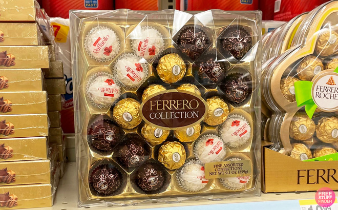 Ferrero Rocher 24-count Assorted Gift Box on a Store Shelf